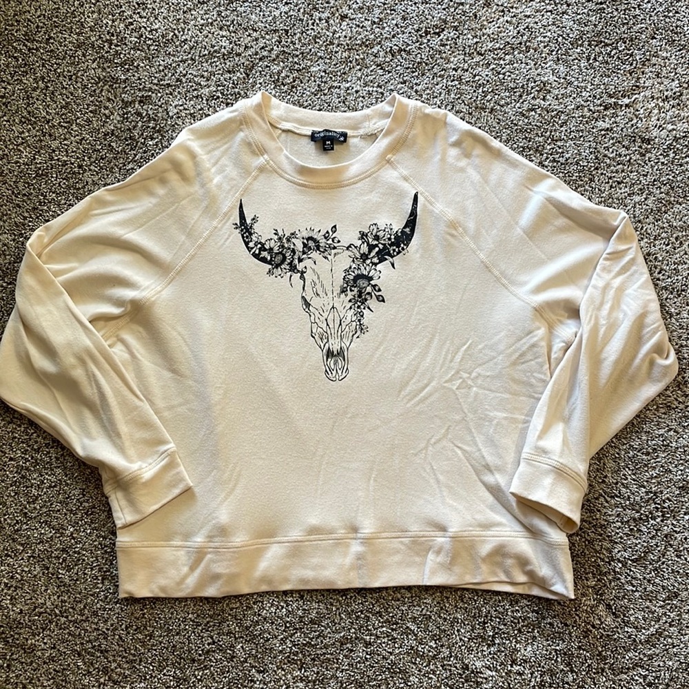 Western cropped crew neck